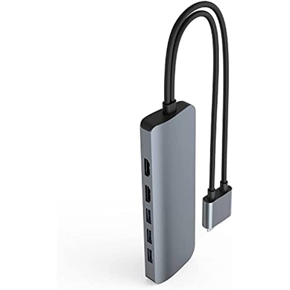 HyperDrive 10-in-2 USB C Dock, Dual Monitor HDMI 4K@60Hz, 60W USBC - Picture 6 of 6